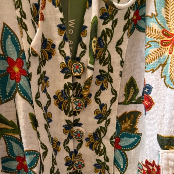 Farm Rio Botanical Off White Long Sleeve Romper Size Small NWT - Picture 5 of 16